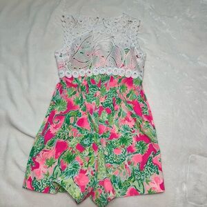 NWT Lilly Pulitzer Sadie Romper in Raz Berry Catty Shack